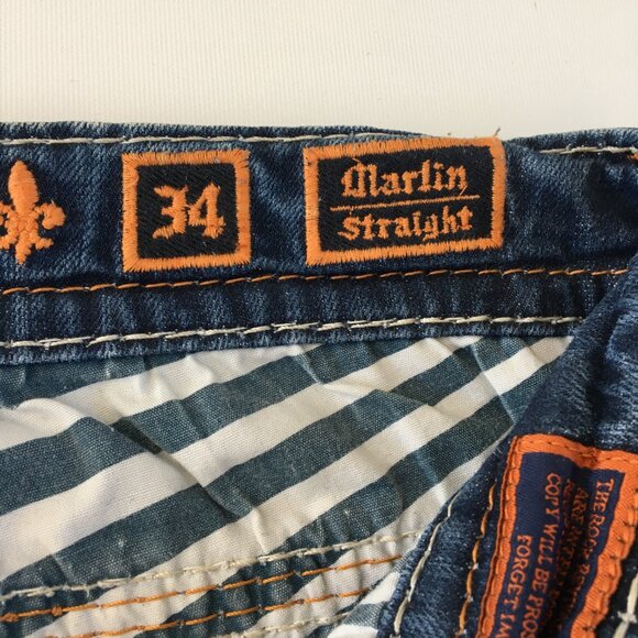 Rock Revival Marlin Straight Jeans 34X28 - Picture 4 of 12